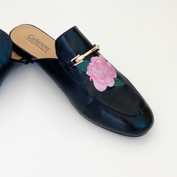 Catherine Malandrino Embroidered Slip On Loafers - Picture 2 of 6